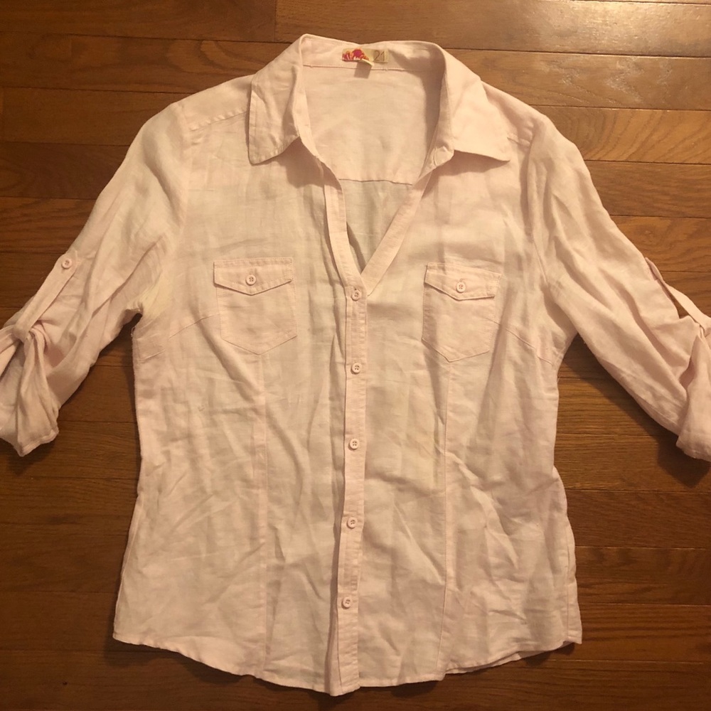 Light pink button up